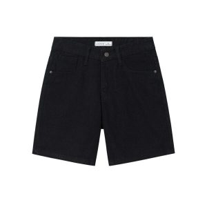 Quần Short Jean Nam Đen Basic